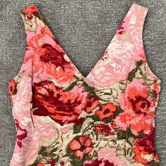 NWOT Talbots Petite Pink Cotton Floral Dress - Picture 2 of 7